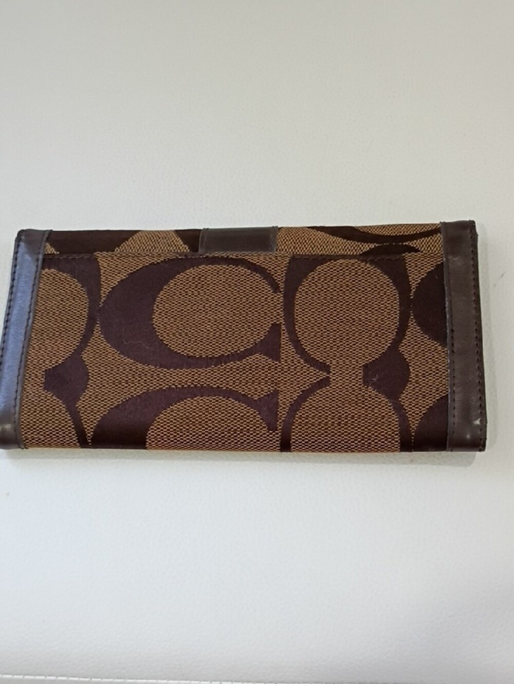 Coach Vintage Brown Signature Canvas Continental Wallet - Picture 2 of 13